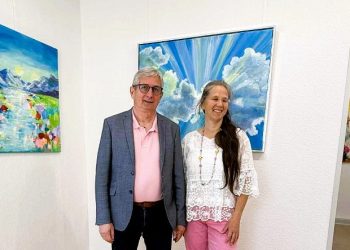 Kurt Bærentsen og den tyske kunstner Tabea Hintze-Mertins. Foto: Niels Skipper.