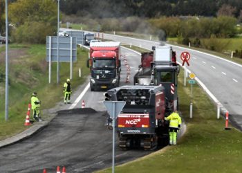 Vejarbejde ved Hirtshals. Foto: Presse-foto.dk.