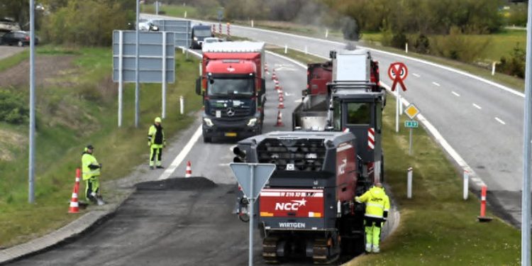 Vejarbejde ved Hirtshals. Foto: Presse-foto.dk.