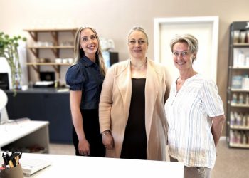 Josephine, Alexandra og Anne Marie tager imod hos Dr. Wimmer Aesthetics. Foto: Palle W. Nielsen