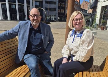 Handelschef Roy Linde Hansen og formand Christina Østergaard Gyldenløve Jensen fra Hjørring Alliancen.