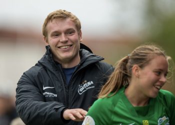 Niclas Hougaard sammen med den tidligere Fortuna-spiller Emma Snerle. Arkivfoto: Jess Madsen.