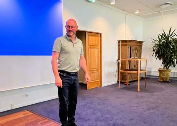 Formand David Jensen bød velkommen til morgenmødet med HHE på Hotel Skaga. Foto: Niels Chr. Jakobsen.