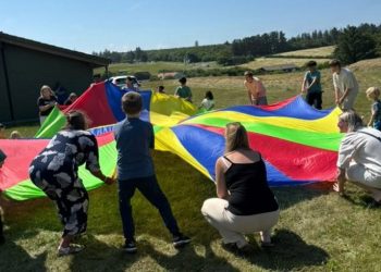 Der hygges på Dansk Folkehjælp Hjørrings sommerlejr. Privatfoto
