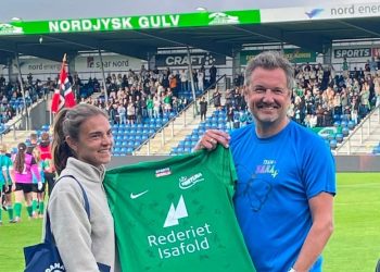 Janelle Cordia og Thomas Klimek på Nord Energi Arena. Foto: Privat.