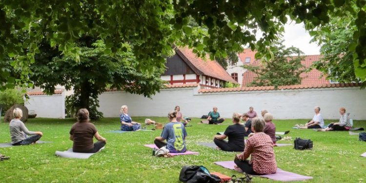 Sommeryoga i museumshaven i Hjørring. Foto: VHM.