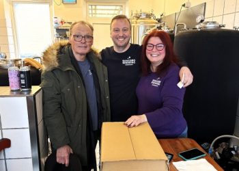 Tovholder i MadMarked 2026 i Tversted, Peter Popowicz, besøgte med Herreklubben tidligere på året Allan Jensen og Jannie Kristensen og deres Bangsbo Brewing Company i Frederikshavn. Foto: Palle W. Nielsen